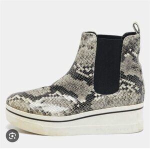 STELLA MCCARTNEY | Binx faux snakeskin-embossed platform ankle boots Sz 36